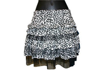 Load image into Gallery viewer, Black and White Animal Print and Mesh Skirt - A
